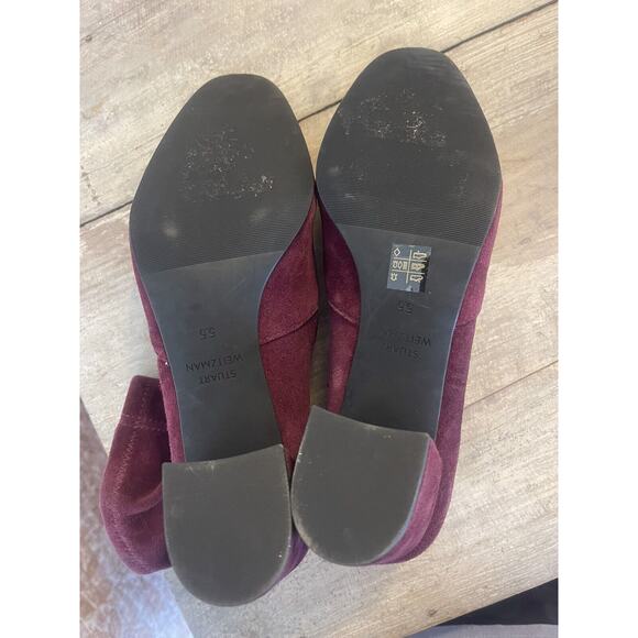 Stuart Weitzman Siggy 60 Sock Bootie Stretch Suede Heel Boot Burgundy US 5.5 NEW - Picture 10 of 10
